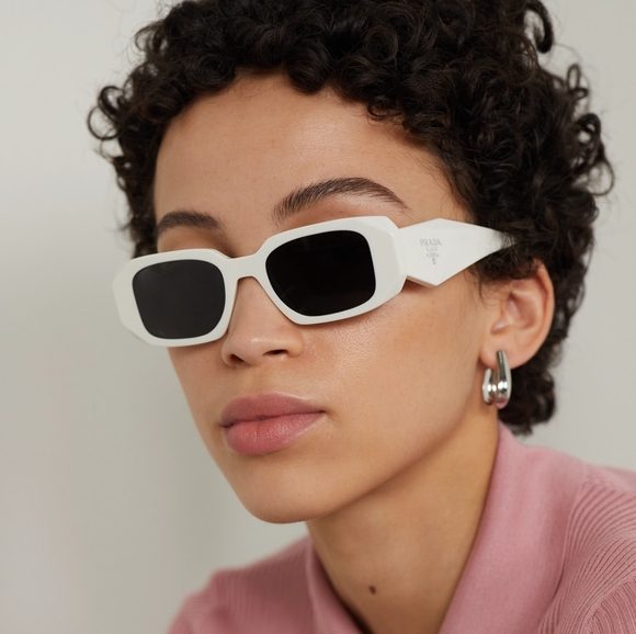 NEW PRADA WOMEN'S PR17WS 1425S0 SUNGLASSES WHITE PRADA PR 17WS EYEWEAR - Picture 3 of 10